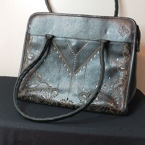 Patricia NASH Leather Handbag Cutout Design EUC
